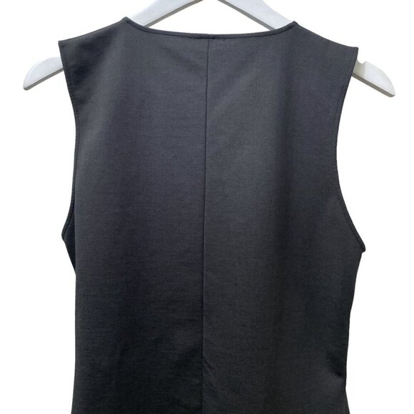 J.CREW 365 Sleeveless Top Medium Crossover Front Stretch Ponte Knit Black Shell - Picture 4 of 9